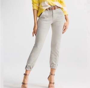 Cabi Khaki Pants Ankle Zip Crop Size 16  Compass Tan Style 6264 Stretch